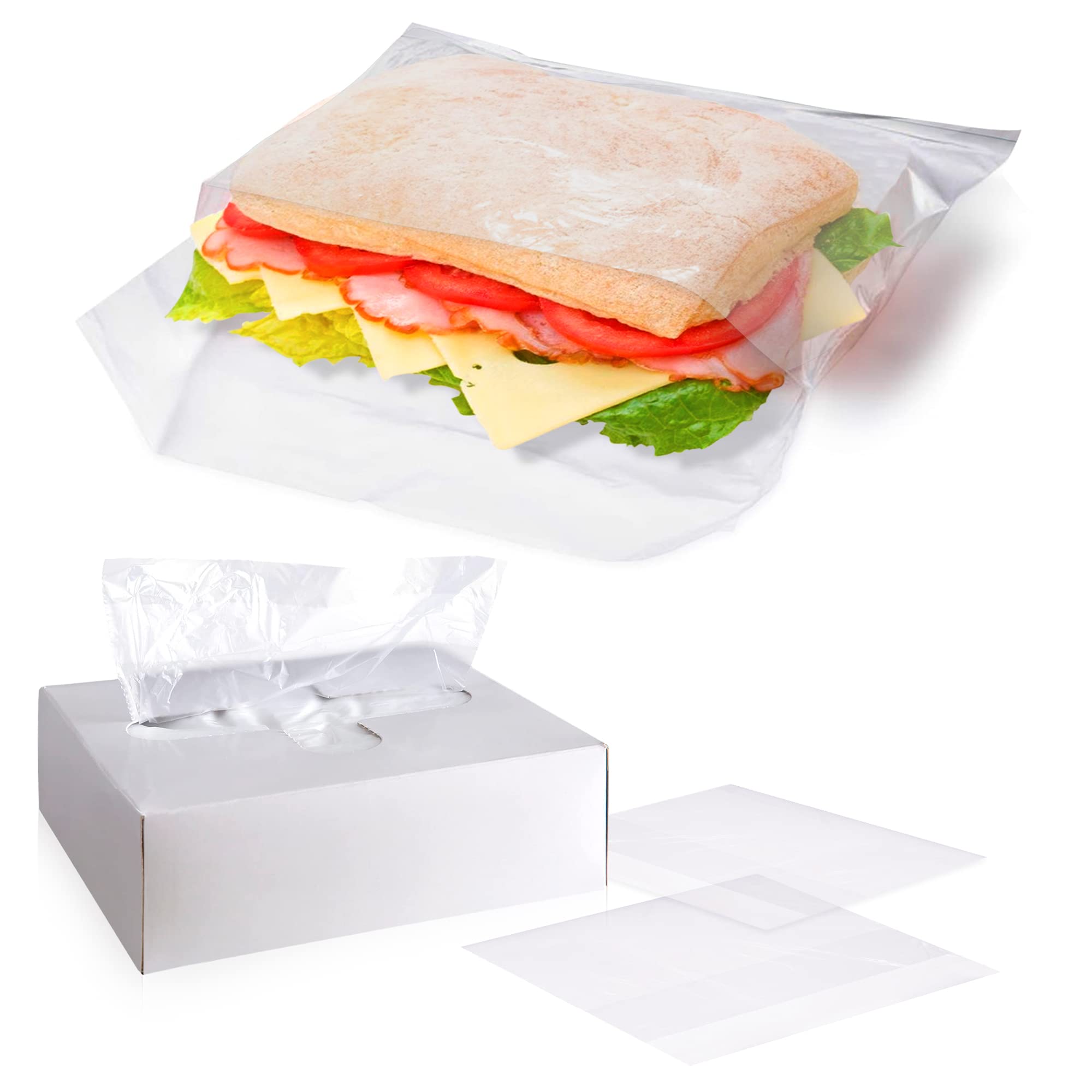 APQ Supply Plastic Sandwich Bags with Flip Top and Lip, 6.75" x 6.75", Pack of 2000 Clear Fold Top Sandwich Baggies, 0.6 Mil Thick Low Density Polyethylene Moisture-Proof and Eco-Friendly