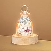 SOITIS Glass Mini Urns for Human Ashes, Small Urns with Multicolor Light Base