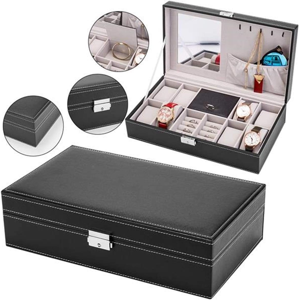 UKN Jewelry Box 8 Slots Watch Organizer