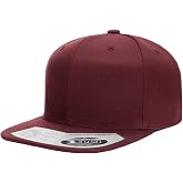 Flexfit Men's 110 Classic Snapback Baseball Cap, Maroon, One Size | Trucker Cap, Flexfit Tech, Hard Buckram, Structured, Matching Snapback Closure, Silver Underbill