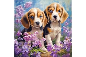 Acudotr Diamond Painting Kits for Adults, 5D DIY Diamond Art Kits for Beginners, Full Drill Diamond Painting Kits for Home Wall Decor, Dog, 12x12 Inch