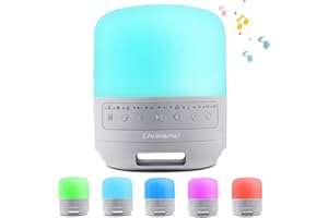 LiviNGPAi White Noise Machine with Adjustable Night Light, 35 High Fidelity Soothing Sounds, 0-100 Dimmable Color Changing Light, Portable Sleep Noise Maker Machine for Home, Office, Travel