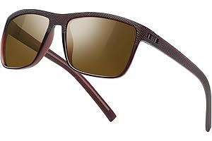 TURBOPEP Square Polarized Sunglasses for Men and Women Lightweight Frame Sun Glasses with UV Protection