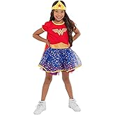 WARNER BROS. Justice League Wonder Woman Girls Cosplay Tulle Costume Dress Cape and Headband Infant to Big Kid