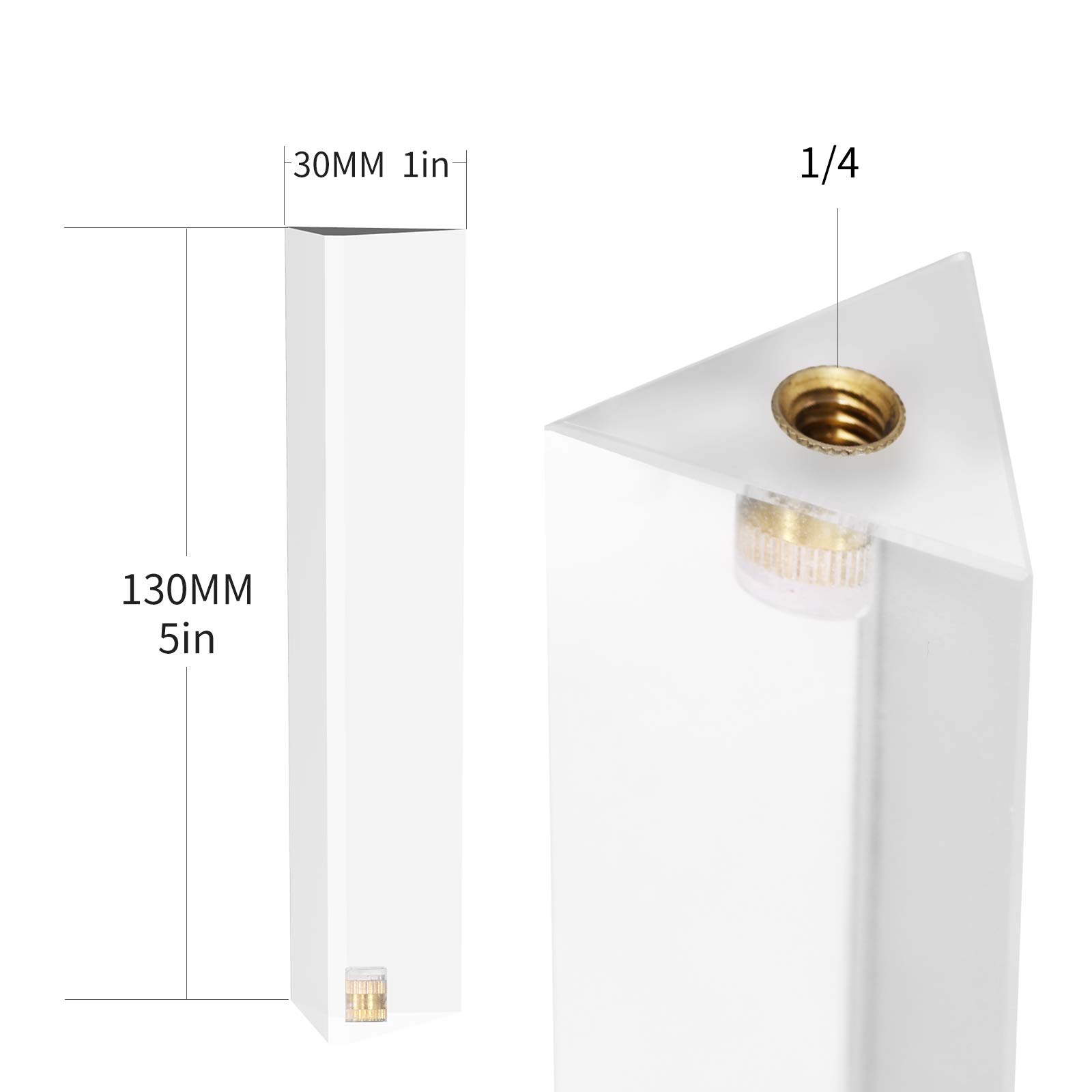 Meking Photography Prism with Microfiber Cleaning Cloth, Optical Glass Triangular Prism, Portable 5.12 Inch Crystal Rainbow Prism for Photos and Teaching Light Spectrum 1