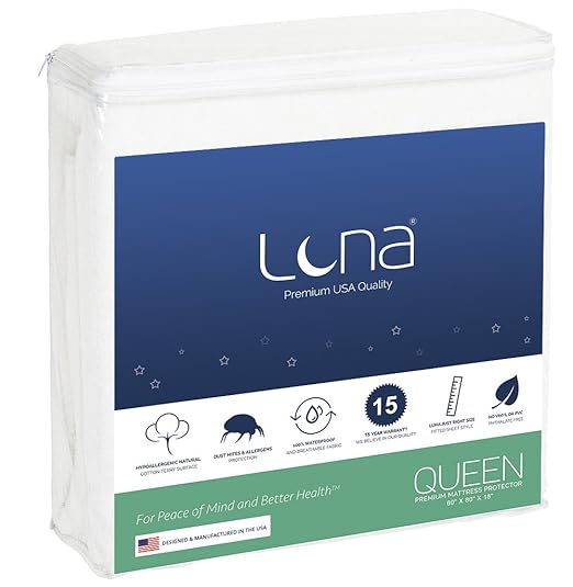 Luna Premium hipoalergénico Protector de colchón Impermeable ...