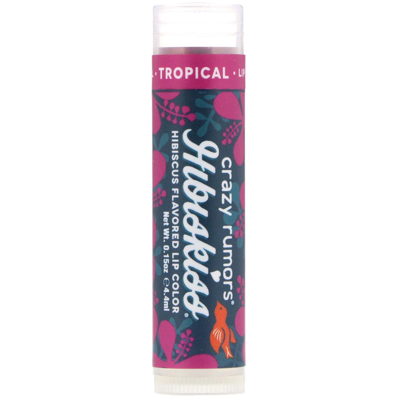 Crazy Rumors 'Hibiskiss' Tropical Soothing Lip Balm Stick for Dry Lips, 100% Natural and Vegan 4g