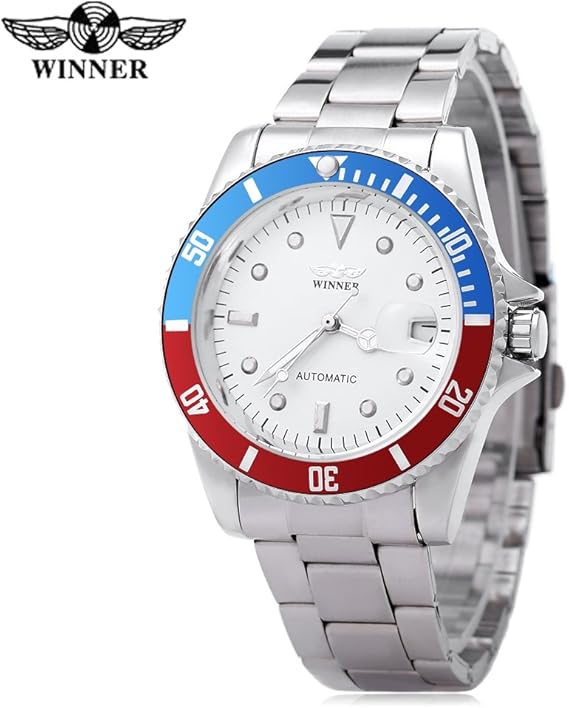Amazon 赤と白と青 Winner W男性自動機械式時計の日付表示ルミナス透明バックカバー腕時計 メンズ腕時計 腕時計 通販 Amazon 赤と白と青 Winner W男性自動機械式時計の日付表示ルミナス透明バックカバー腕時計 メンズ腕時計 腕時計 通販