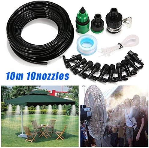 heiinsog 10m Outdoor Misting Cooling System, Patio Fan Misting kit, with User Manual.