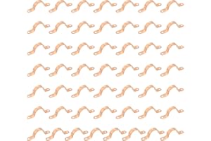 PATIKIL 3/4" Copper Pipe Strap Fittings, 50 Pcs Two Holes LF Pressure Copper Pipe Clamp Mount U Bracket Plumbing Fixing Fixtu
