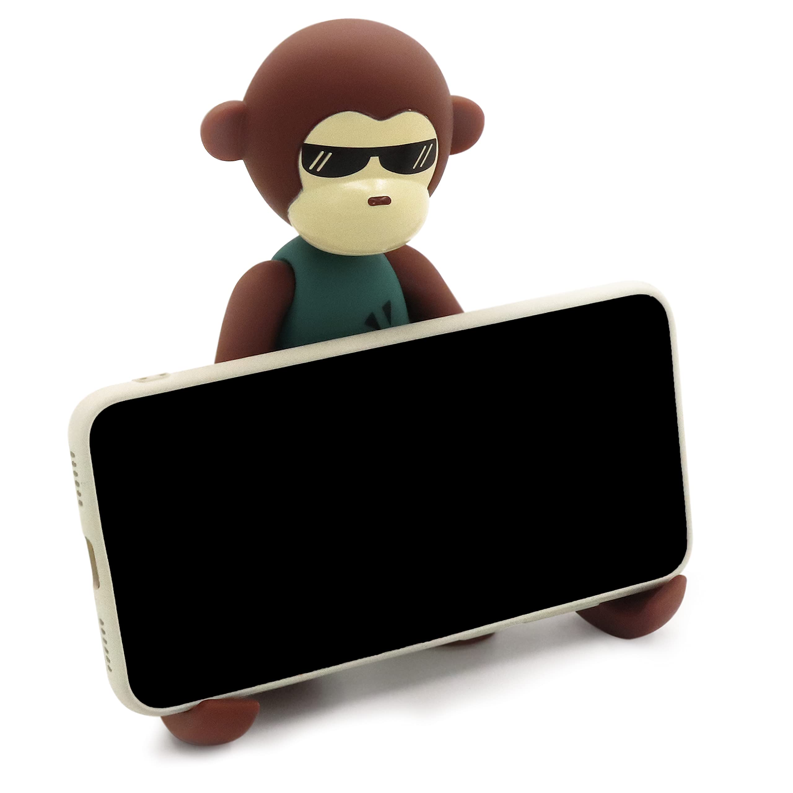 Soyizom Funny Animal Monkey Phone Holder - Stand for All Phones & Mini iPad, Angle Adjustable, Green