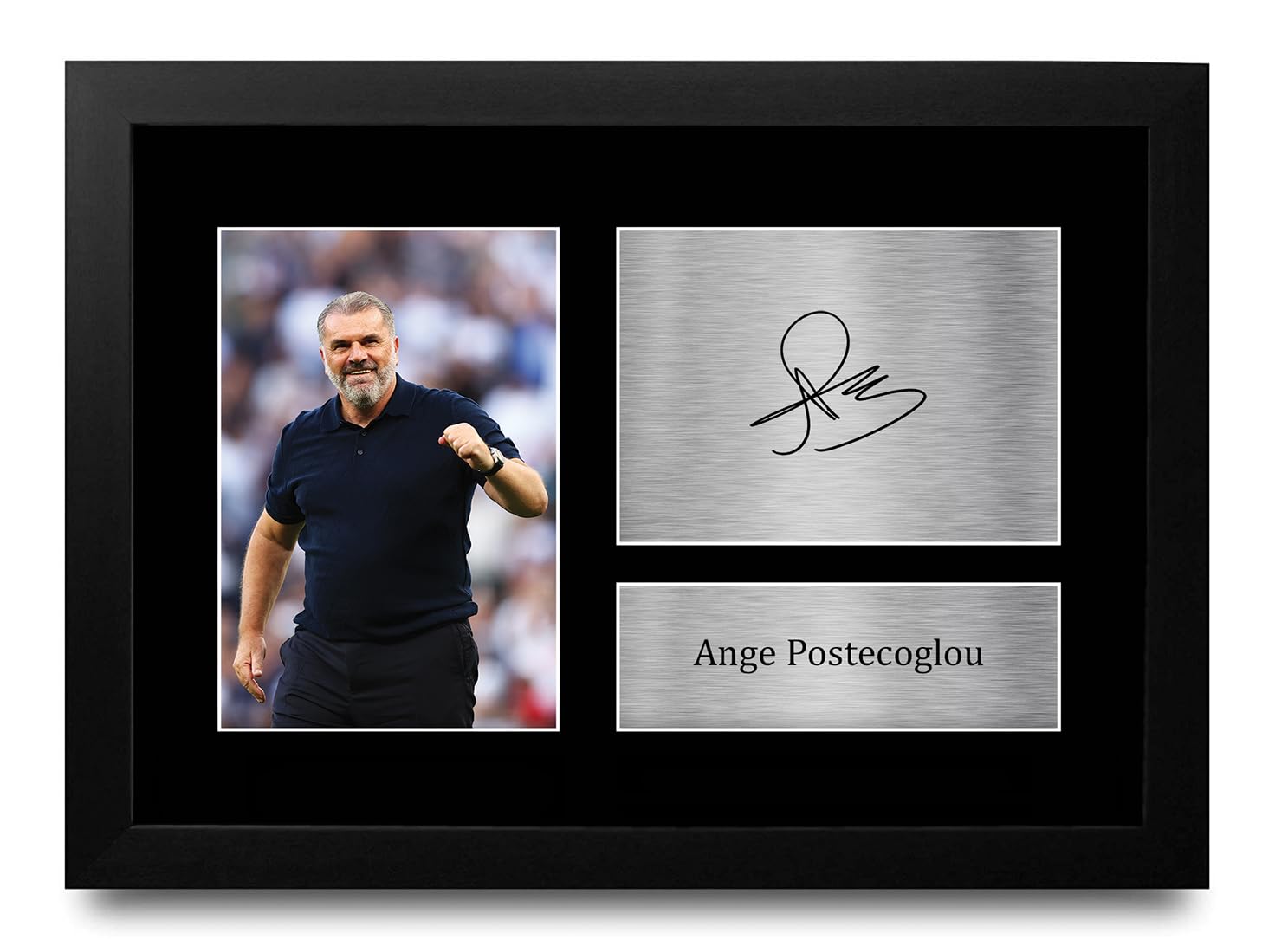 HWC Trading FR A4 Ange Postecoglou Tottenham Hotspurs Gifts Printed Signed Autograph Picture for Football Fans and Supporters - A4 Framed