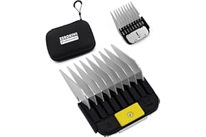 ZEROKIWI Professional A5 Style Animal Clipper Stainless Steel Color-Coded Snap-on Attachment Guard Guide Comb, 1/8"-1" Compatible with Wahl KM Series Oster A5 Andis Detachable Blade Pet Groomers (#5 - 5/8")