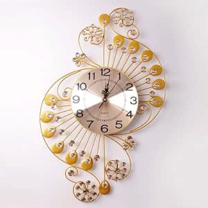 Reloj de Pared de Hierro Mudo Cristal incrustación de Diamantes