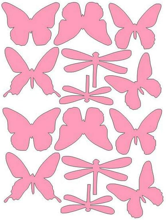 Espejo Pegatinas de pared | 14 unids / set dibujos animados mariposas