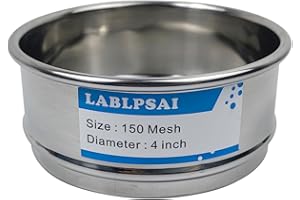 LABLPSAI 150 Mesh Lab Sieves 4" Diameter 304 Stainless Steel Wire Cloth Test Sieve for Industrial Laboratory Home