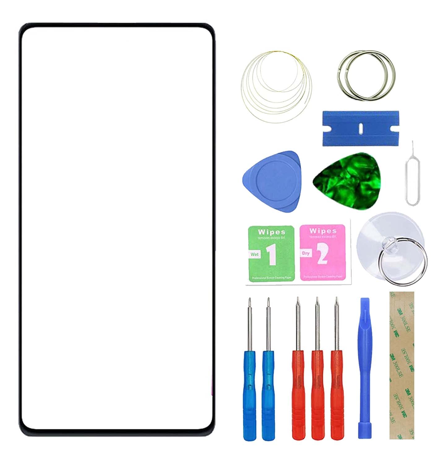 MovTEK Screen Replacement Front Glass Repair Kit Genuine for Samsung Galaxy N10 Lite N770F 6.7" (No Touch and LCD Display) with Tools - Black
