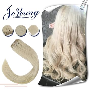Amazon Com Joyoung 14inch Platinum Blonde Remy Human Hair