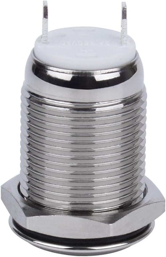 Larcele 12mm Mini Push Button Switch Waterproof Momentary Metal DIY Switch 5 Pieces JSANKG-01 (Flat Head) - Image 4