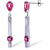 14k White Gold Chandelier Earrings with Pink Topaz