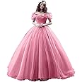 Kncpti Women's Off Shoulder Quinceanera Ball Gowns Masquerade Princess Long Prom Formal Evening Party Dress