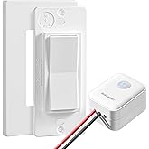 SURAIELEC Wireless Light Switch and Receiver Kit - No Neutral Wire Required, 100FT Range, Decorator Rocker Wall Switch, No Wi