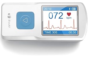 EMAY Portable ECG Monitor | Record ECG and Heart Rate Anytime Anywhere | Stand-Alone Device with LCD Screen and Storage | No 