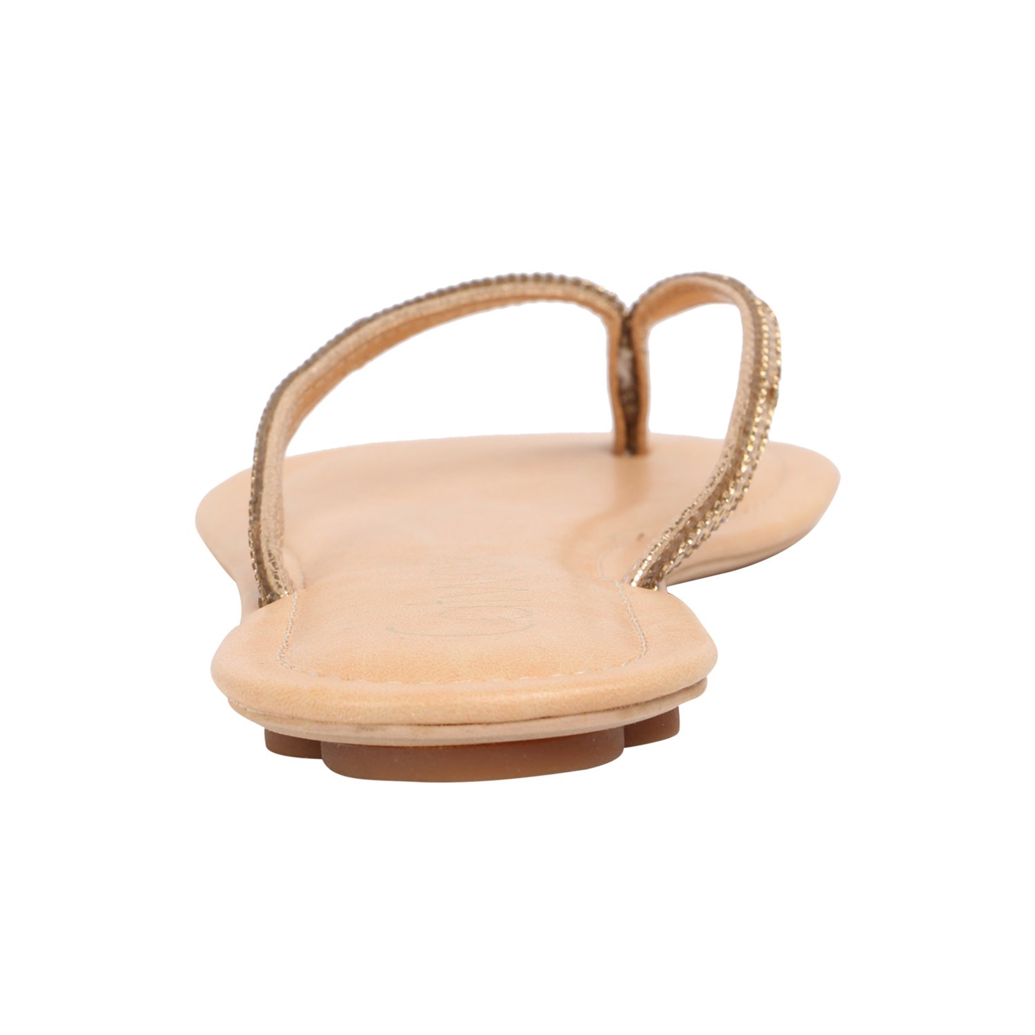 catwalk golden slip-on sandals for women