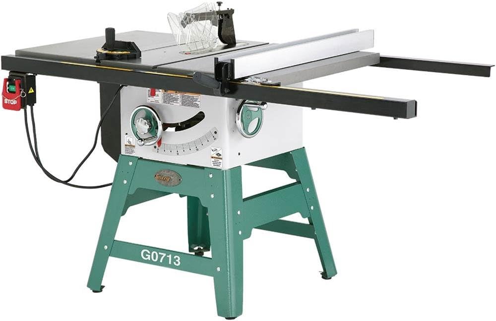 Grizzly G0713 13/4 HP LeftTilting Contractor Style Table Saw with