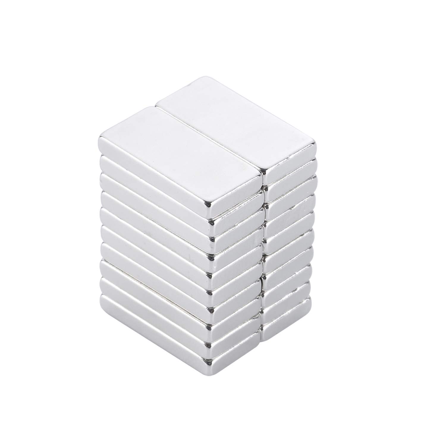 Yizhet 20 Packs 20 * 10 * 2mm Strong Magnets, Flat Bar Magnet for Whiteboard and Fridge, Neodymium for DIY, Crafts, Kitchen, Office