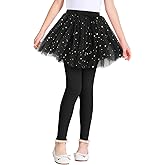 Girls Leggings with Skirt Footless Sparkly Tulle Skirt Pants for Kids Toddler Baby 1-8 Years