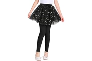 EASTBUDDY Girls Skirt with Leggings Footless Sparkly Tulle Skirt Pants for Kids Toddler Baby 1-8 Years