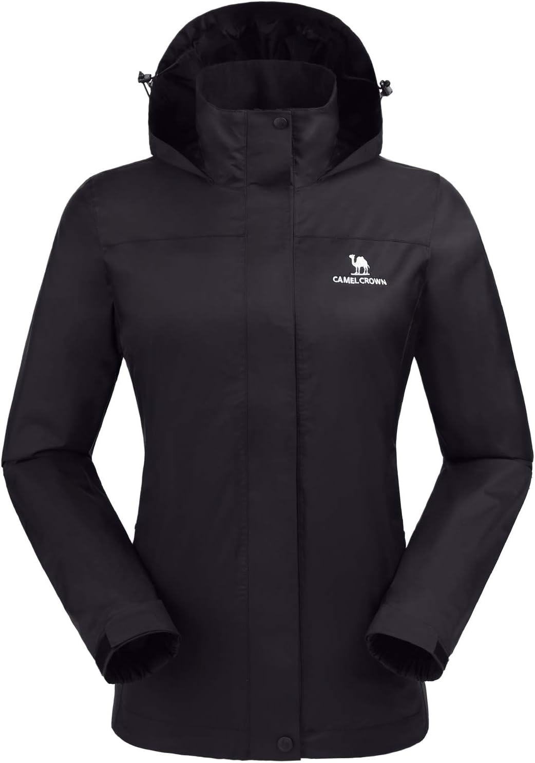CAMEL CROWN Womens Waterproof Jacket Hooded Windbreaker Windproof Rain