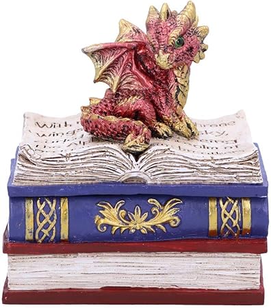 Nemesis Now - Caja para libros (11,3 cm), diseño de dragón, color rojo: Amazon.es: Hogar