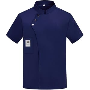 Chef Jacket for Men Short Sleeve Chef Jacket Breathable Comfortable Kitchen Restaurant Hotel Work Uniform