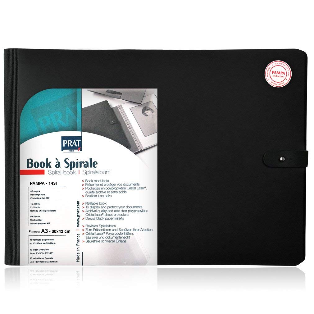 PRAT Pampa Spiralbook - Black (Landscape) 30x42cm