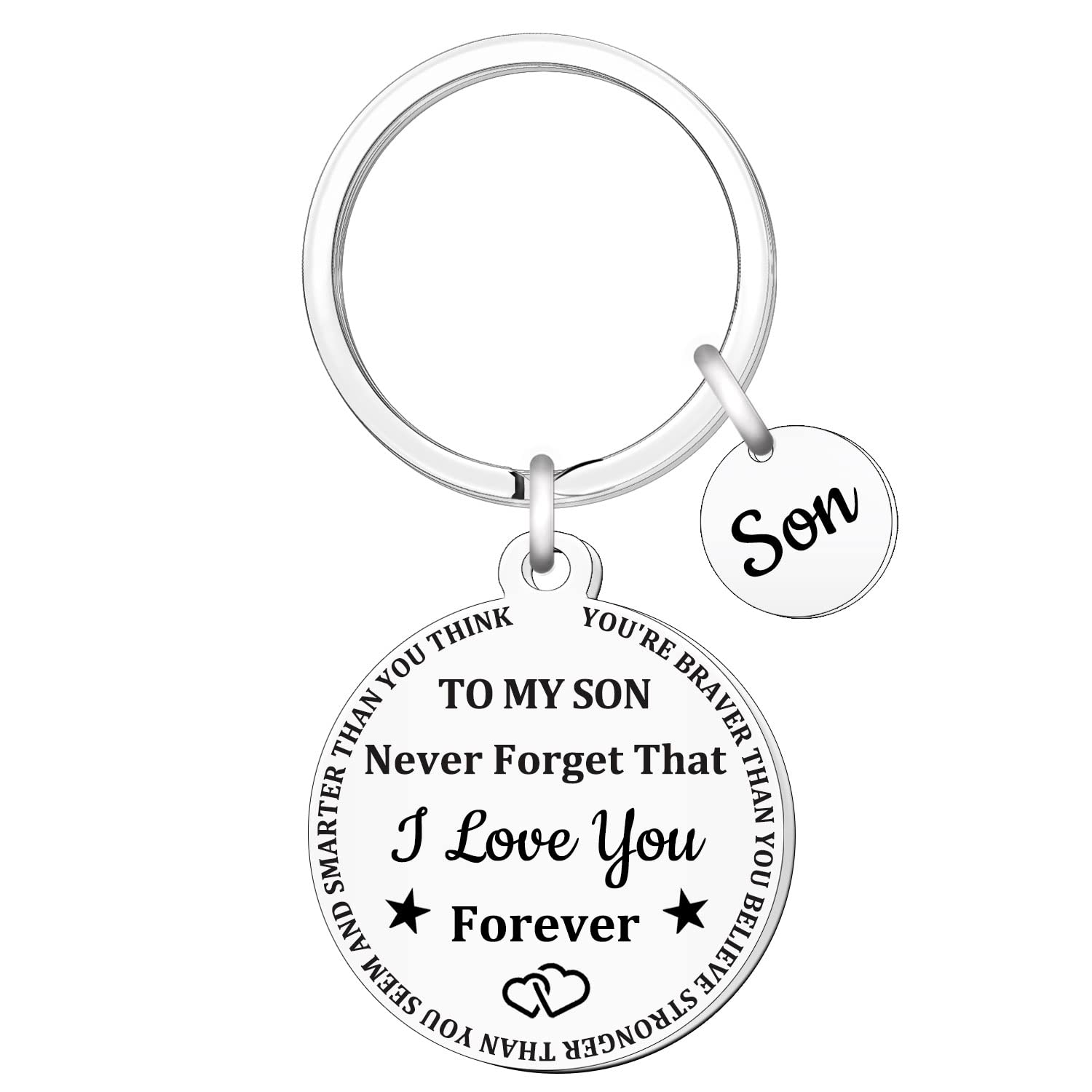 STYFA Inspirational Keyring to Son from Mom Dad To My Son I Love You Keyring Gift for Him Boys Men Birthday Graduation Christmas Anniversary Present