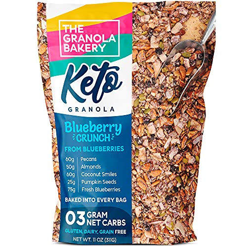 Blueberry Keto Granola 3g Net Carb Snack Low Carb Nut Cereal Healthy Artisanal Food, 11