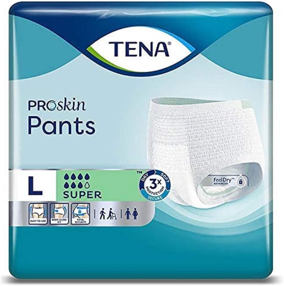 TENA Large Pants Pack of 12 - Absorbent Underwear for Moderate Urine Loss