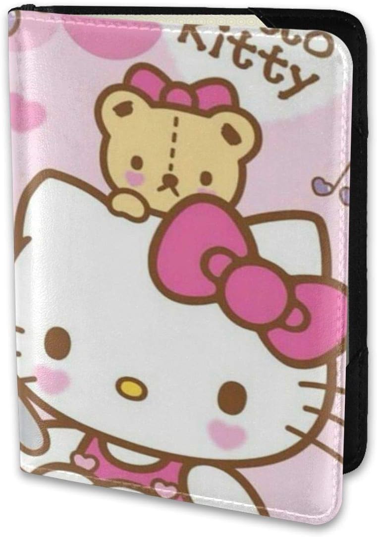 Passport Holder Cover Case Hello Kitty With Donuts Leather Travel Wallet For Women And Men