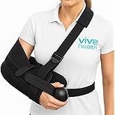 Vive Shoulder Abduction Sling - Immobilizer for Injury Support - Pain Relief Arm Pillow for Rotator Cuff, Sublexion, Surgery, Dislocated, Broken Arm - Brace Includes Pocket Strap, Stress Ball, Wedge