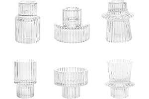 BEZURA Tealight Candle Holder, Taper Glass Candlestick Holders, Votive Candle Stick Candle Holder for Table Centerpiece Wedding Dinner