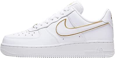 Amazon.com: Nike Air Force 1 '07 Essential Casual Zapatos para mujer (9,  blanco/metálico/dorado/blanco) : Ropa, Zapatos y Joyería