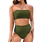 Pink Queen Women High Waisted Bikini Set 2026 Removable Strap Textured Two Piece Swimsuits Bathing Suits