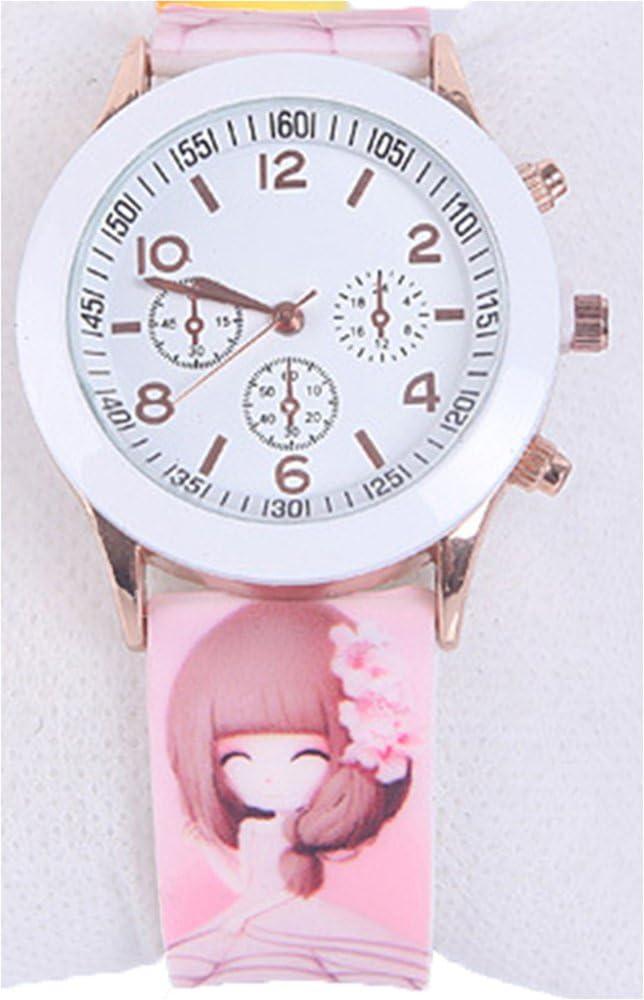 Bozz Easy Read Young Girls Children Kids Watches For Over 10 Years Old, Colorful Princess Silicon Strap