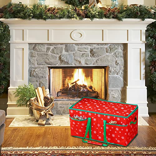 Large Christmas Ornament Storage Container Box, Fits up to 128 Ornaments, Holiday Xmas Ornaments