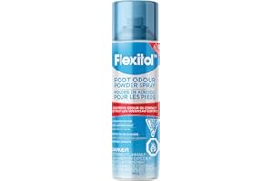 Flexitol Foot Odour Powder Spray – Deodorizer Powder for Sweaty, Smelly Feet & Shoes (143g)