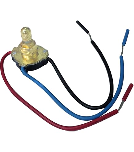 ZE-116M Rotary Light Switch Replacement Kit w/Brass Plated knob 3