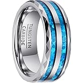 SOXEMAN | Dual Channel Band - 8mm Wide Flat Silver Tungsten Wedding Ring