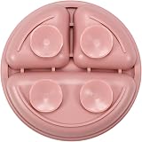 PandaEar Silicone Baby Plates 3 Pack Suction Divided Weaning Set Pink Linen view 7